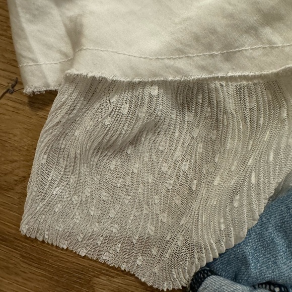 Free People tank top and Seethrusoul paper bag denim shorts - Picture 3 of 6